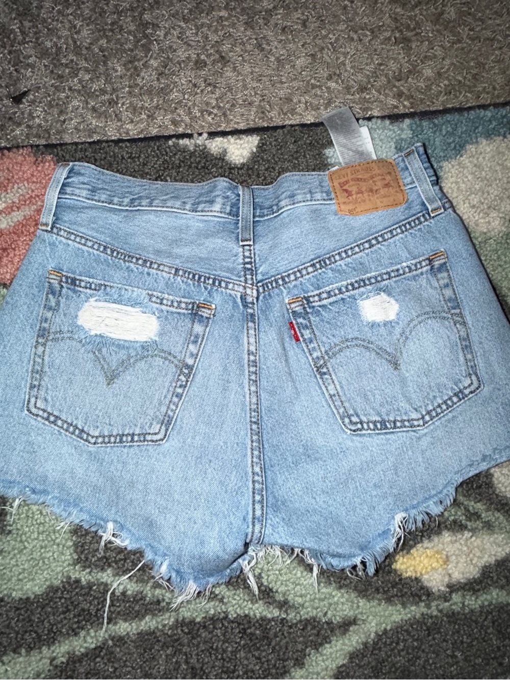 Levi's Light Blue Distressed Denim Cutoff Shorts